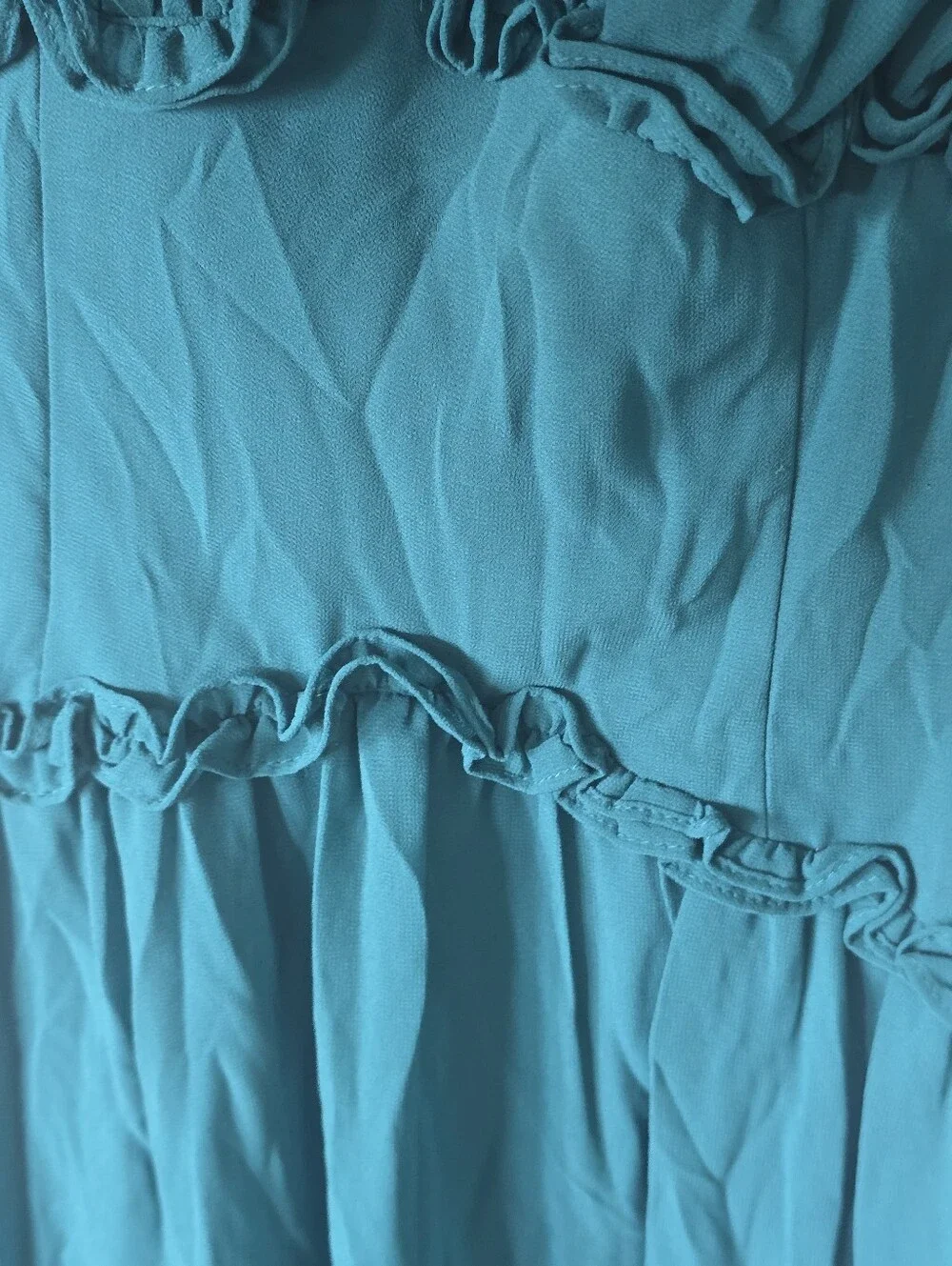 B. Darlin Teal Blue Ruffle Chiffon Mini Dress Size 7/8 NWT Party Cocktail $99